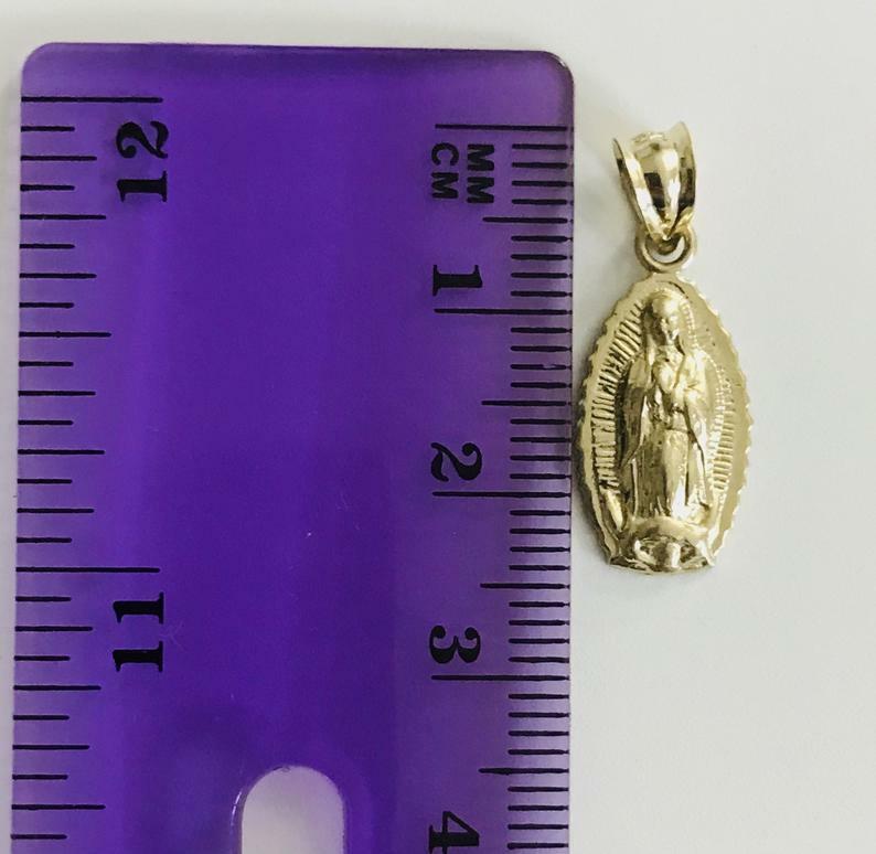 10K Solid Gold Virgen of Guadalupe Pendant, 10K Gold Virgen Mary Pendant- GP79