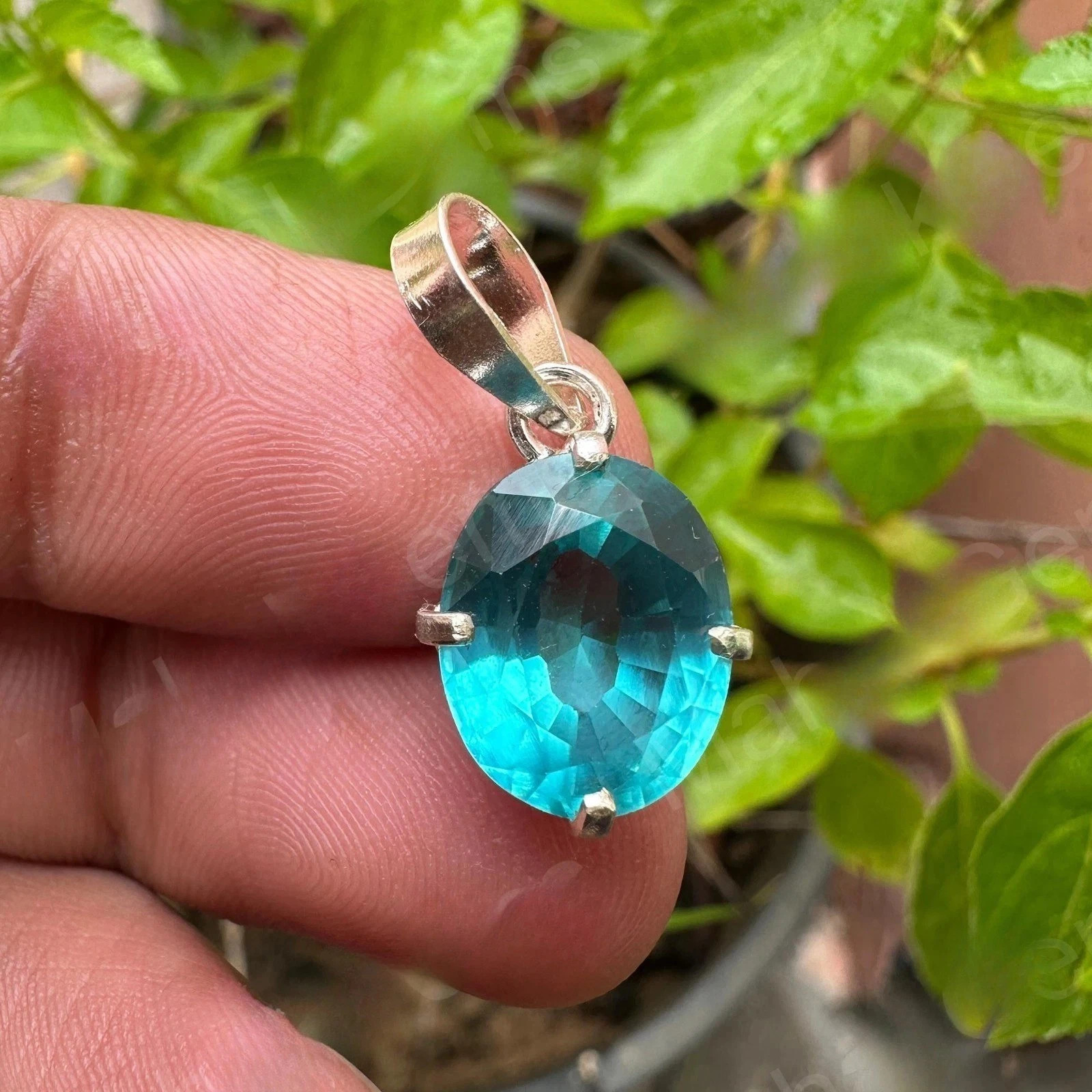 Certified 30 Ct Natural Paraiba Tourmaline In 925 Silver Pendant Loose Gemstone