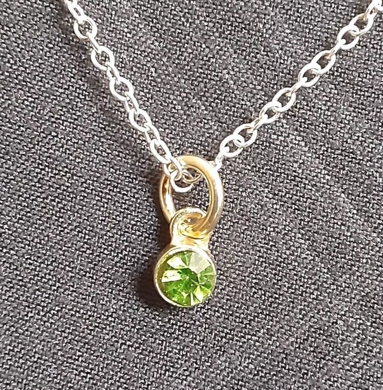 20″ 925 Silver Chain With August Birth Charm