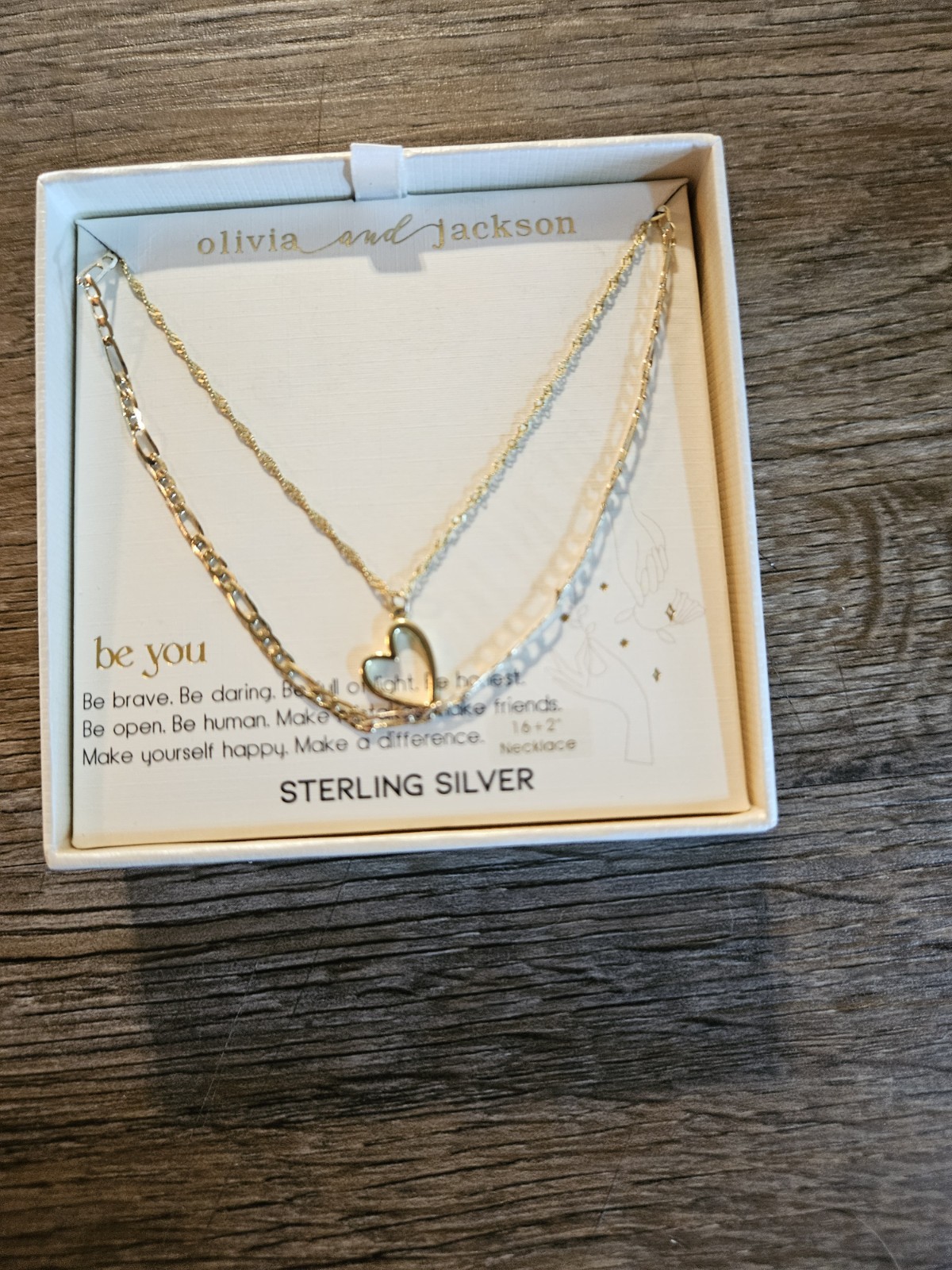 Olivia And Jackson Gold Over Sterling Silver Heart Charm Be You Necklace 16”+2”
