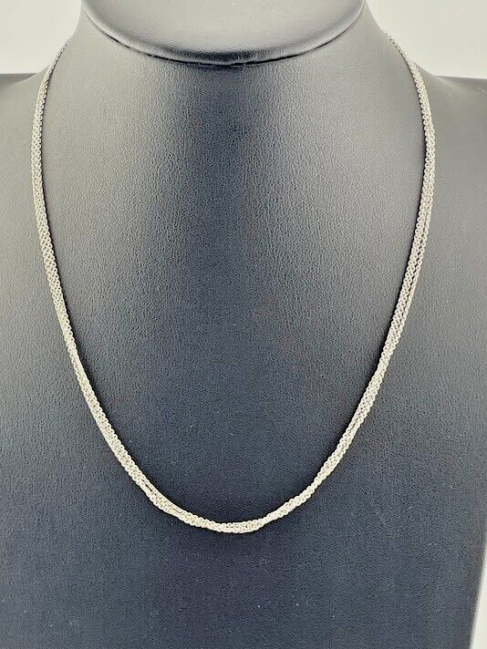 ATI ITALY 925 STERLING SILVER TRIPLE CHAIN NECKLACE 16″ CLASSIC CASUAL 832