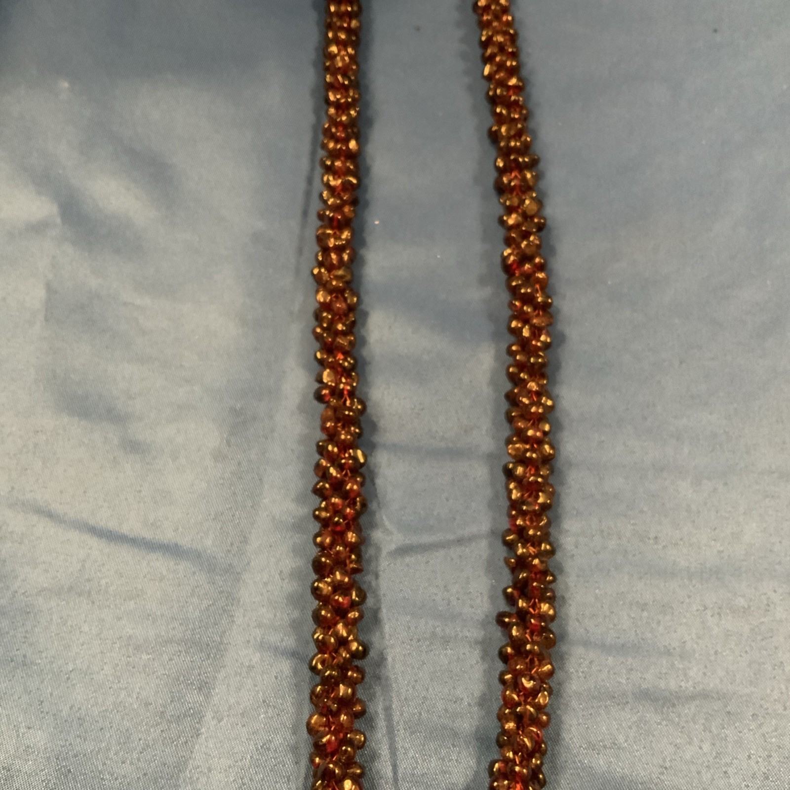 Vintage Natural Beeded Hand Strung Rhodolite Garnet Bead Ball 24″ Necklace 94g
