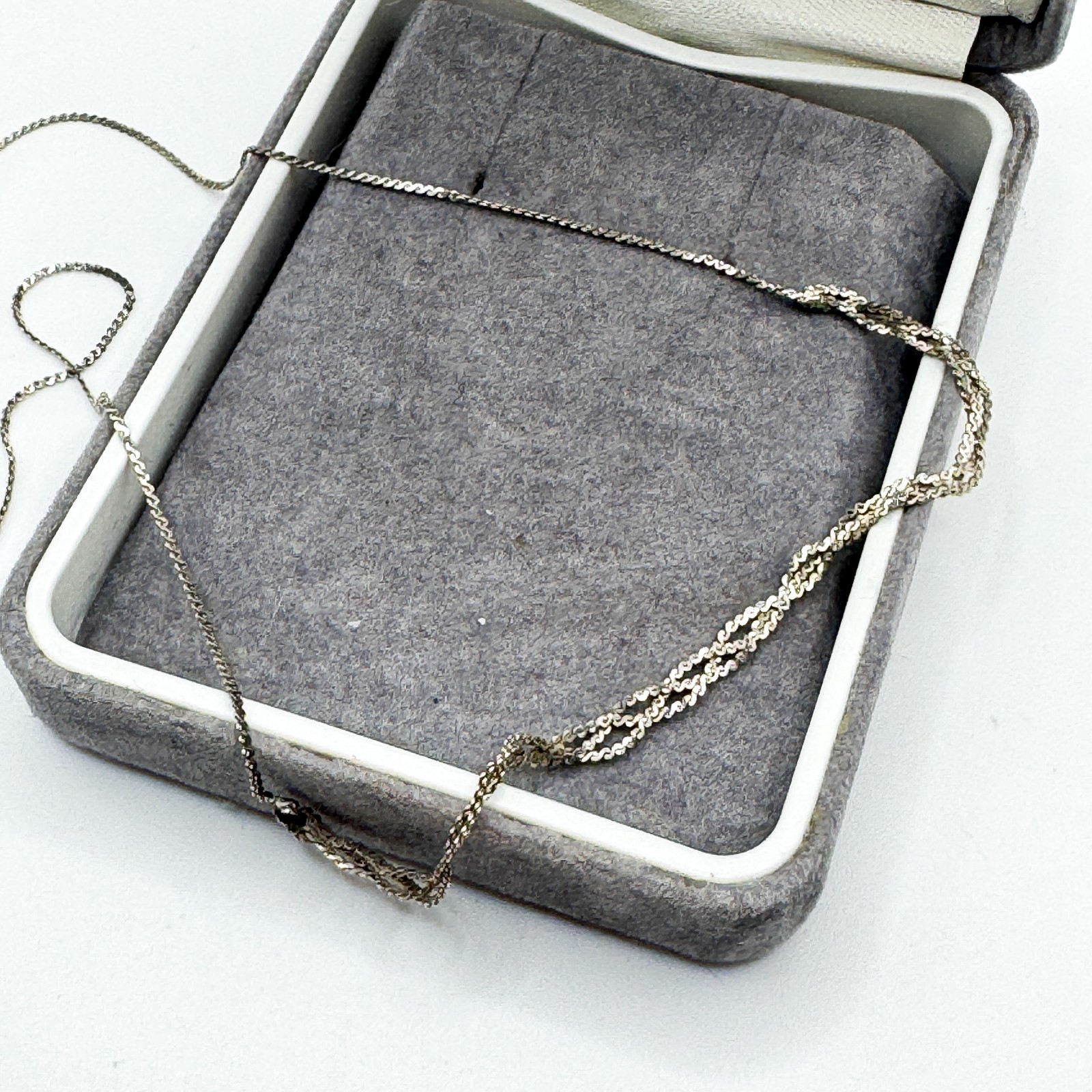 Vintage 925 Sterling Silver Plait Link Chain Necklace 38cm Spring Ring Clasp