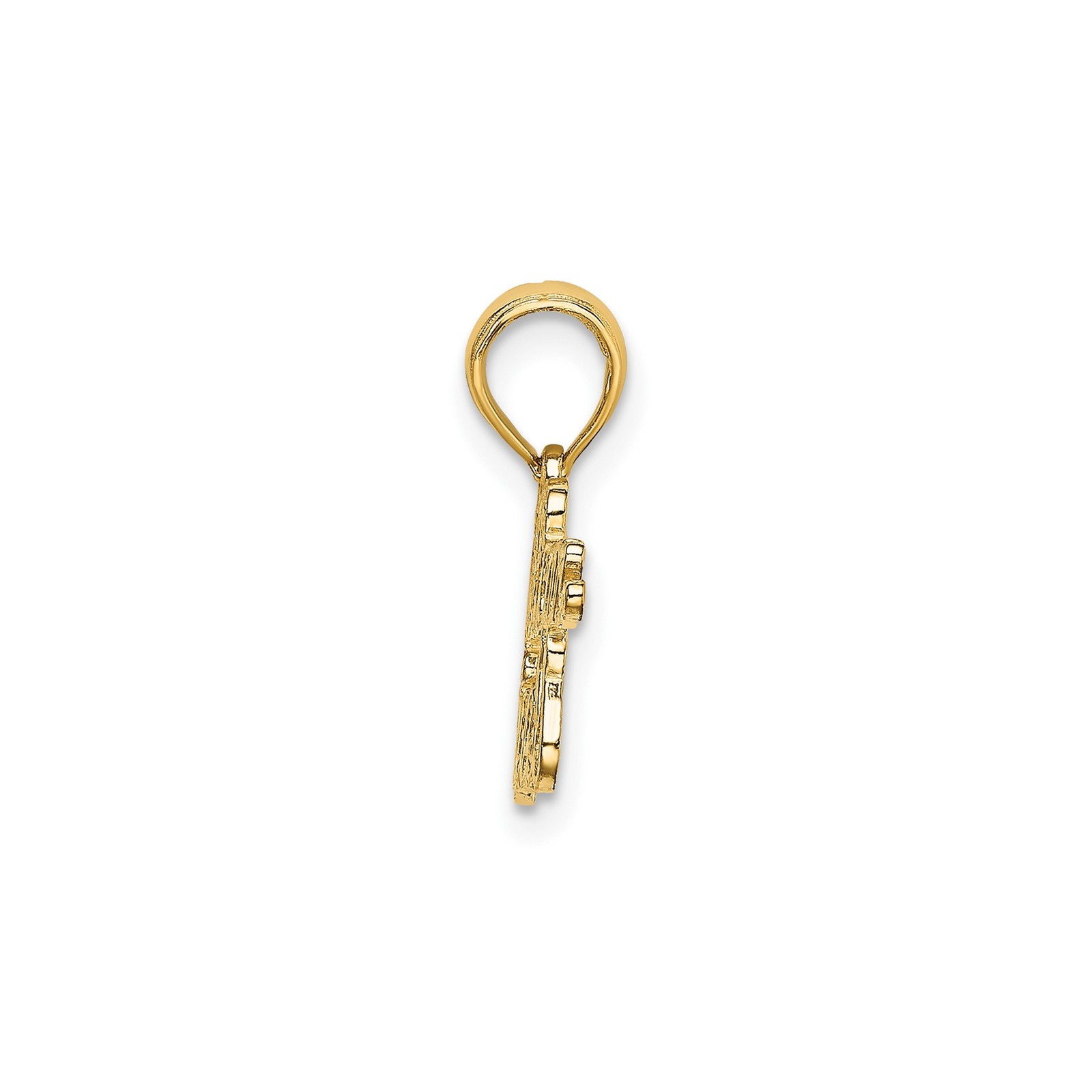 10K Yellow Gold Solid Puerto Rican Princess Script Pendant Charm 33mm
