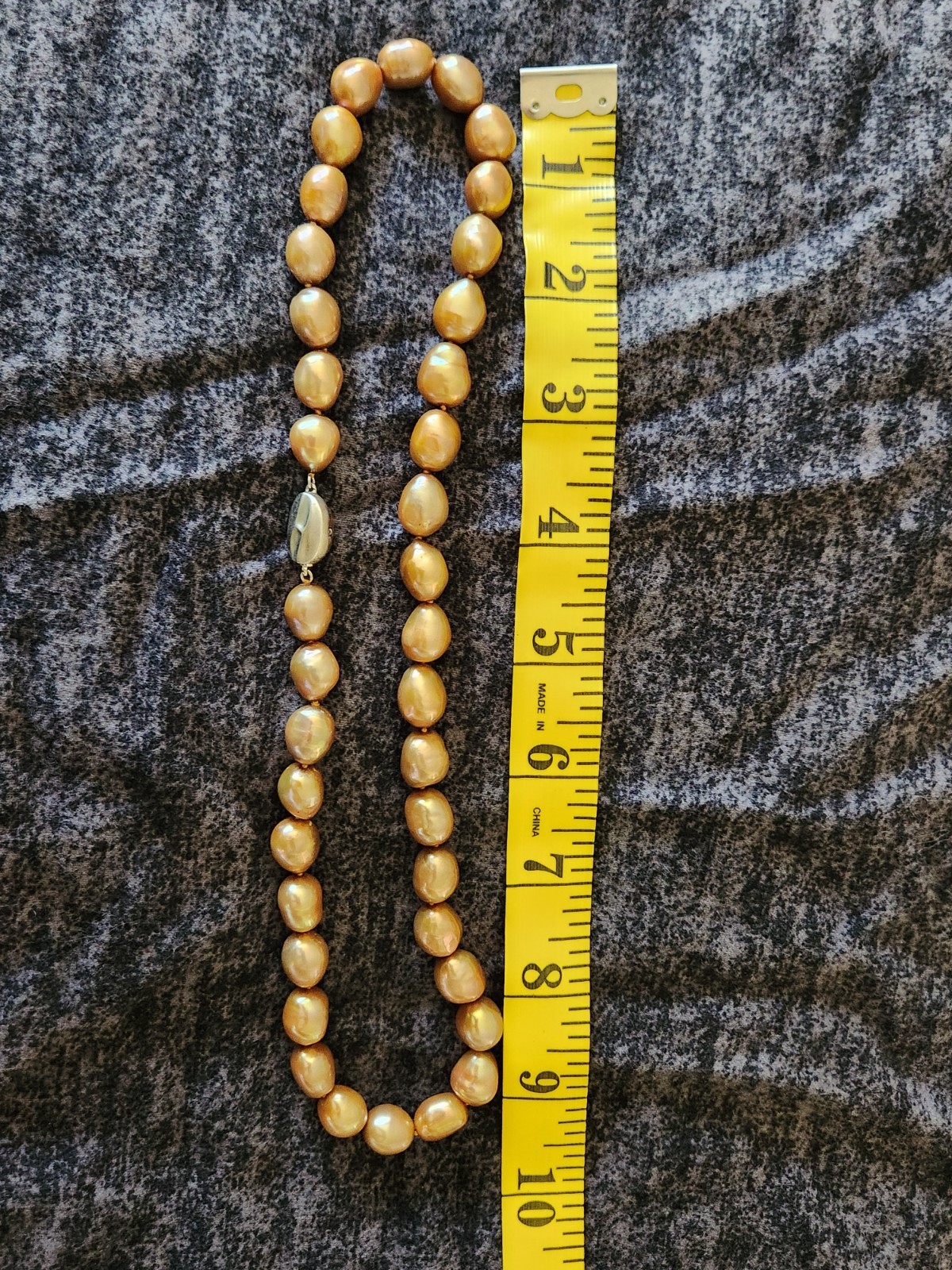Honora Bronze Baroque Pearl Beaded Stprand Necklace Silver Barrel Clasp 18 in