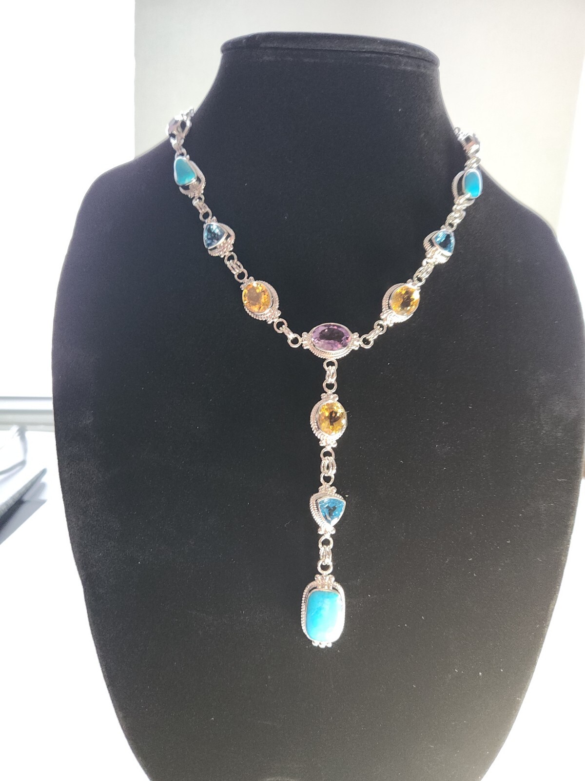 Multistone Unbranded Sterling Necklace