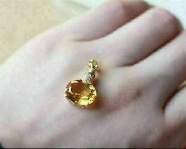 3Ct Oval Cut Citrine Women’s Pendant Necklace 14K Yellow Gold Finish Free Chain
