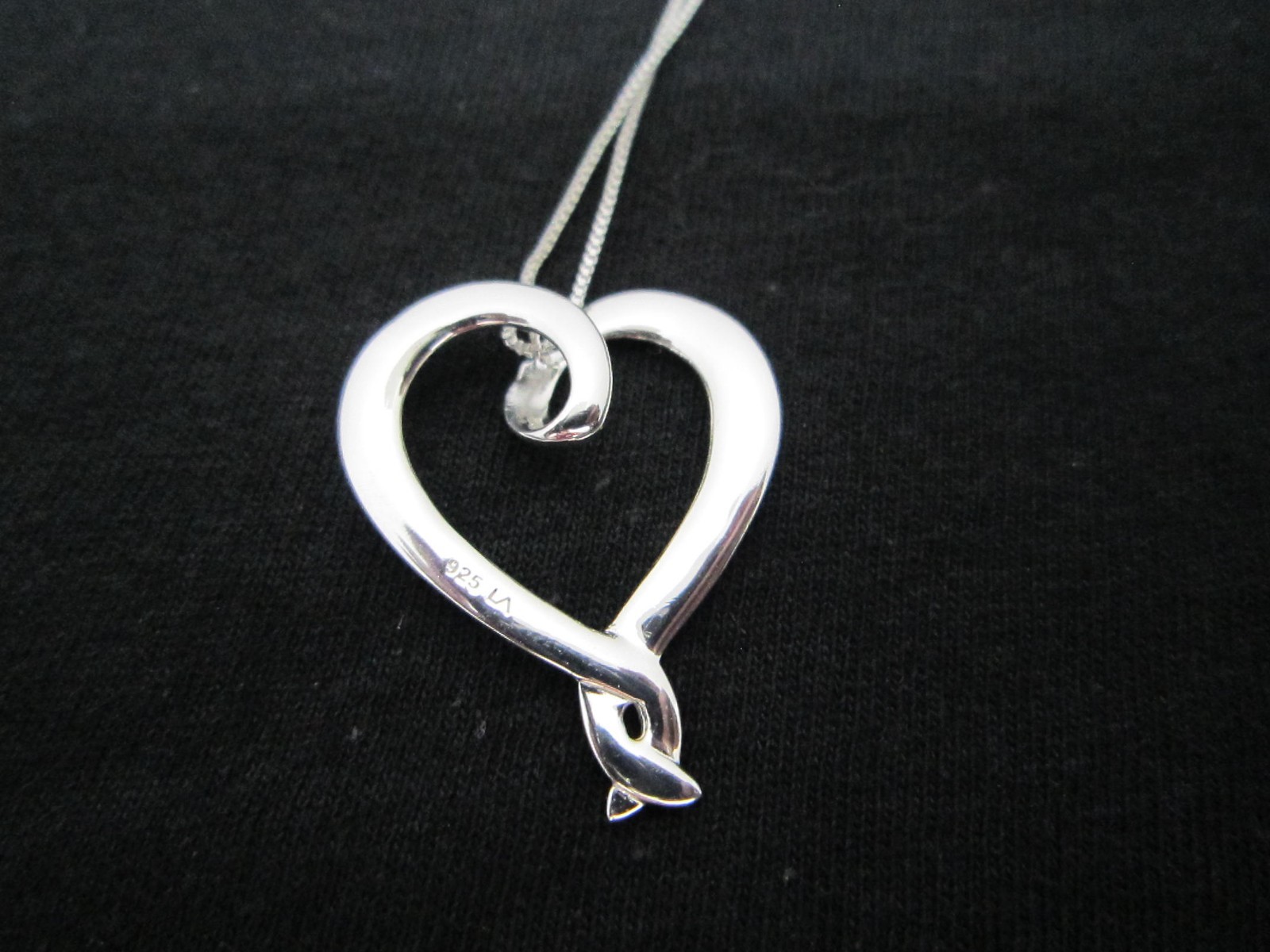 .925 Sterling Silver “You Hold My Heart Forever”, Heart Pendant Necklace, 18″