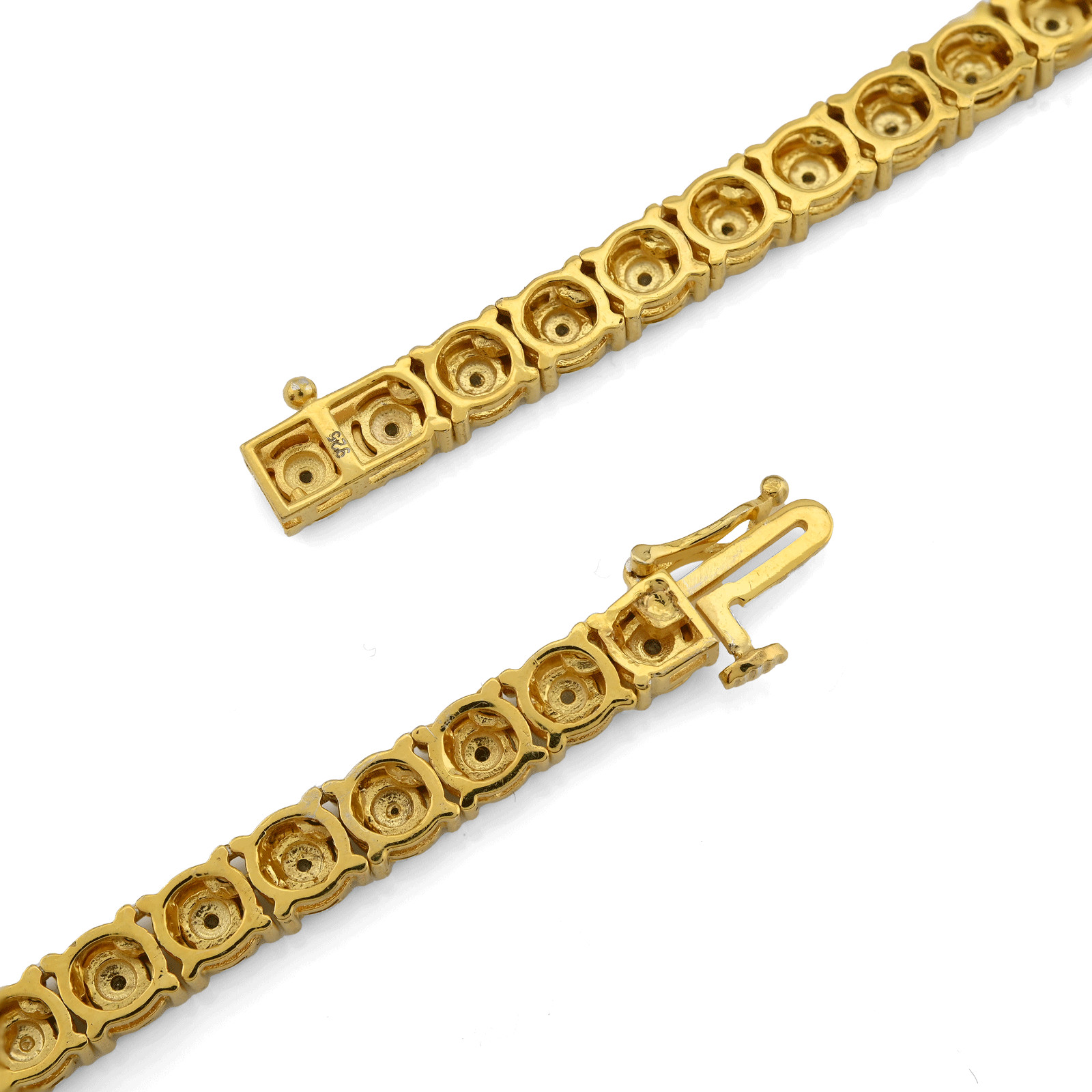 4.5MM 925 Sterling Silver 2CTW Natural Diamond Yellow Tennis Chain 18In Necklace