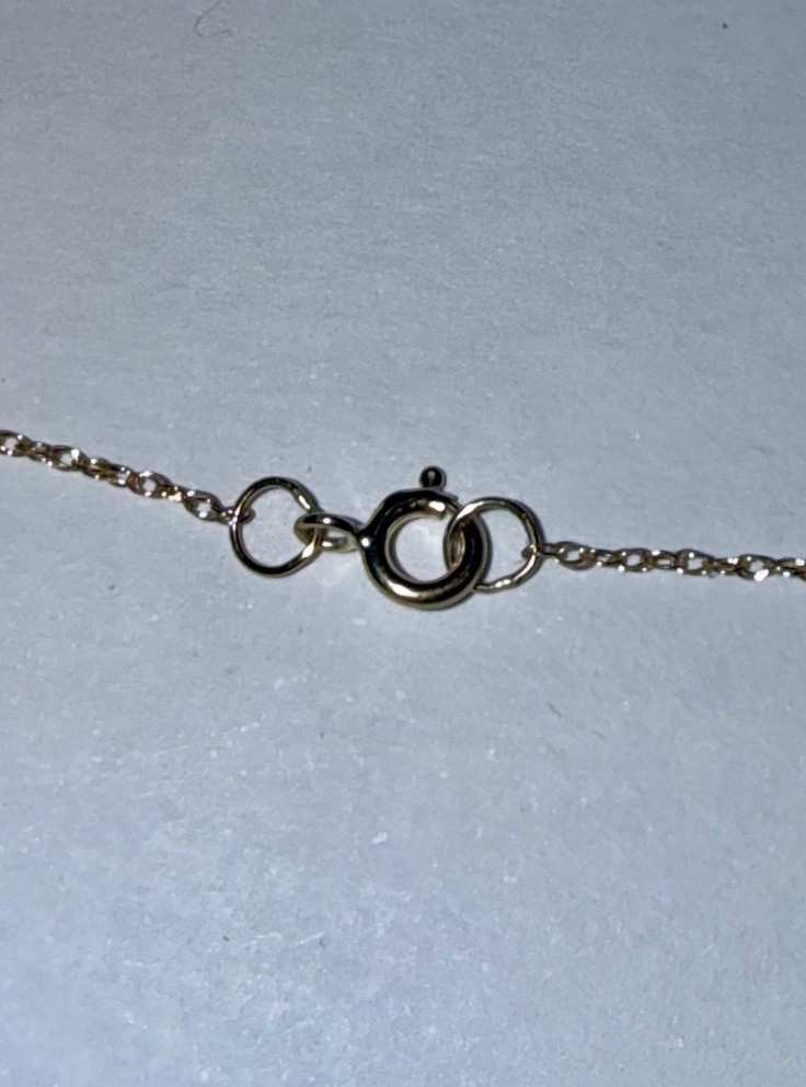 ESTATE Solid 10K Gold Fancy Cross Pendant Chain Necklace 18”