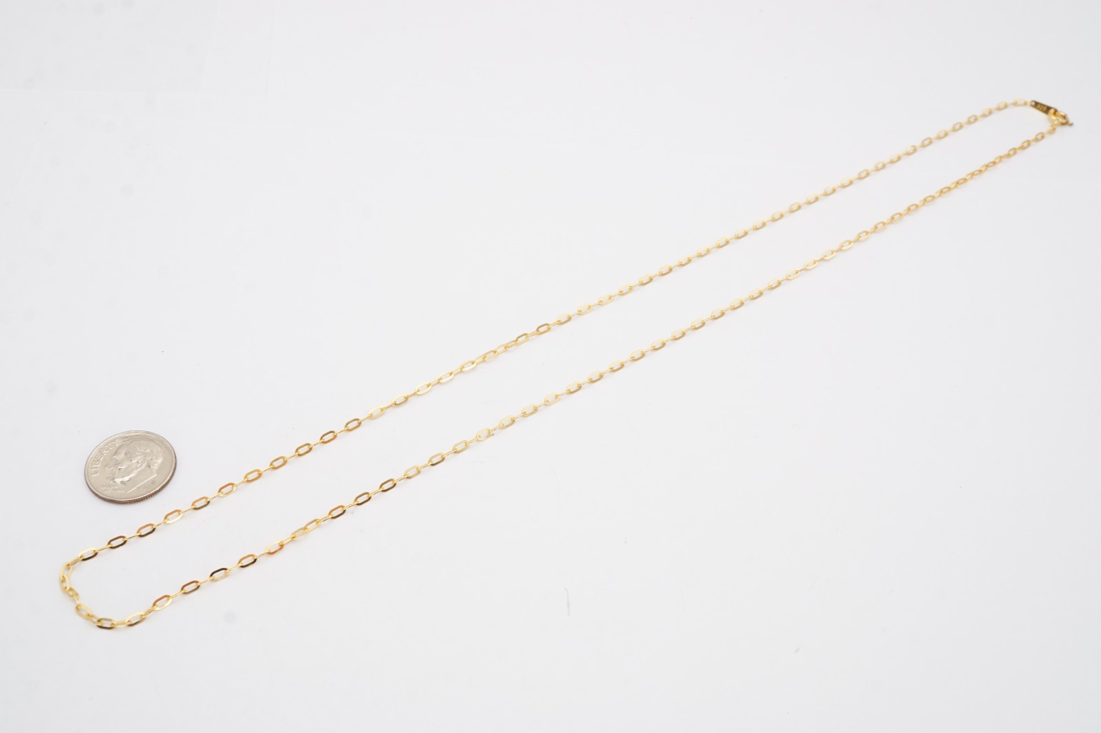 Gold Plated Sterling Silver 925 Oval Link Necklace 22″