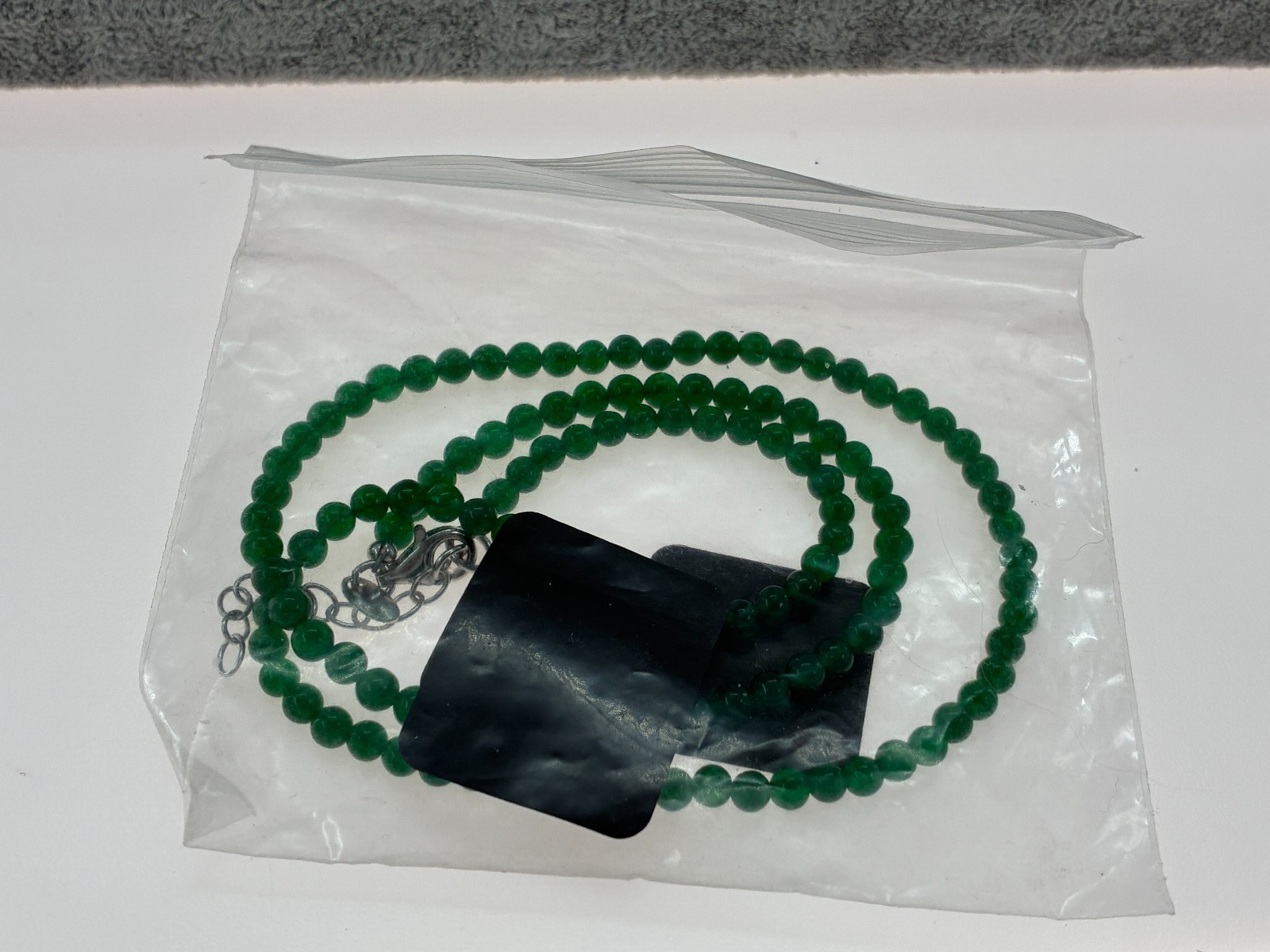 Nicky Butler 4mm Chalcedony Beaded Necklace Sterling Silver Adjusting Ball Bead