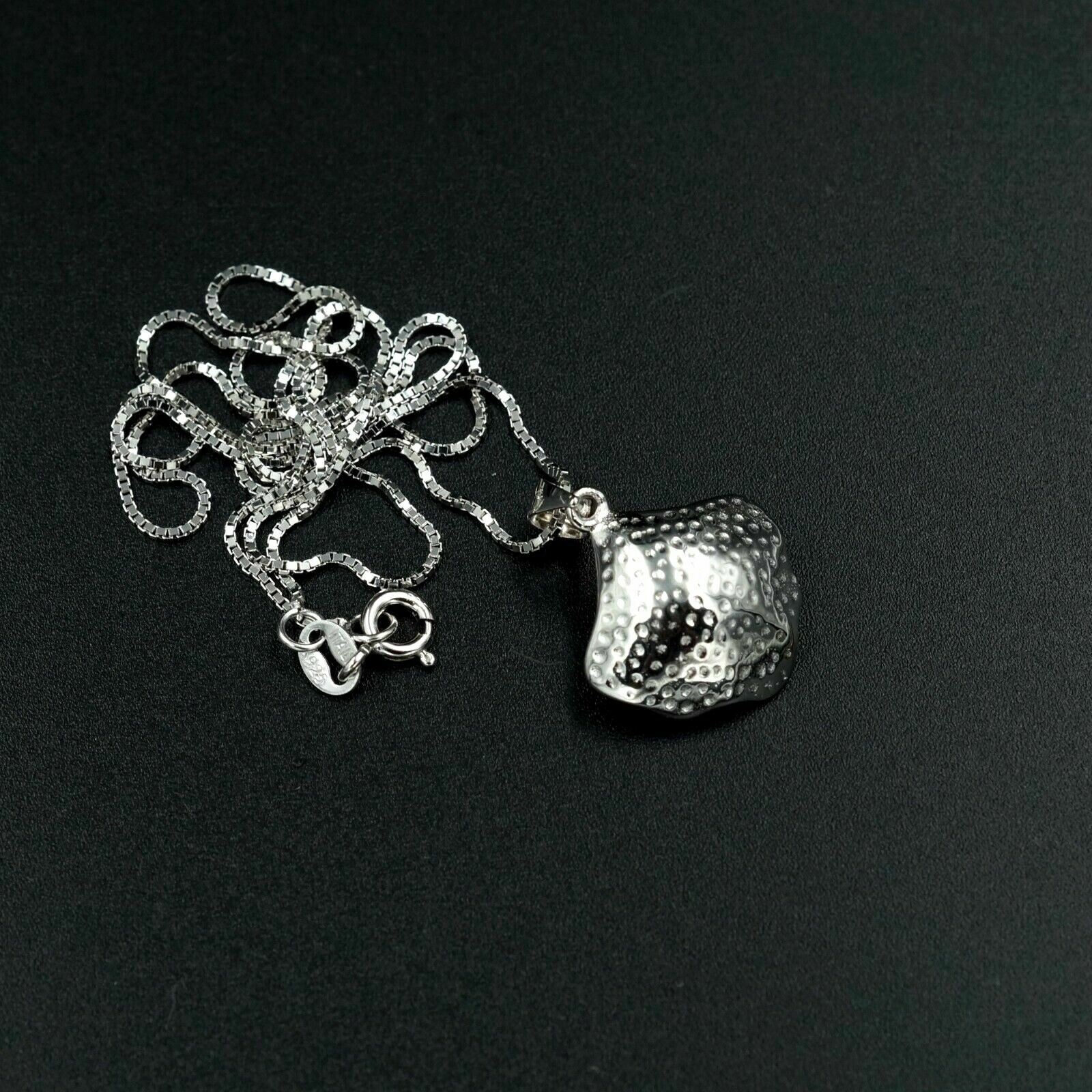 Women Sterling Silver Freshwater Pearl Pendant Necklace Chain Beach Shell 07472
