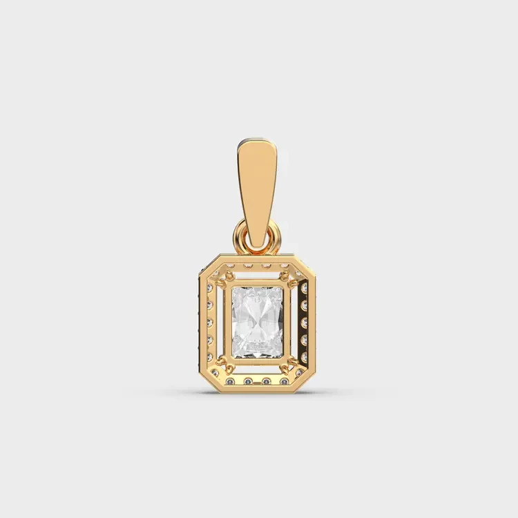 2.00Ct Radiant Shine Pendant 14k gold plated