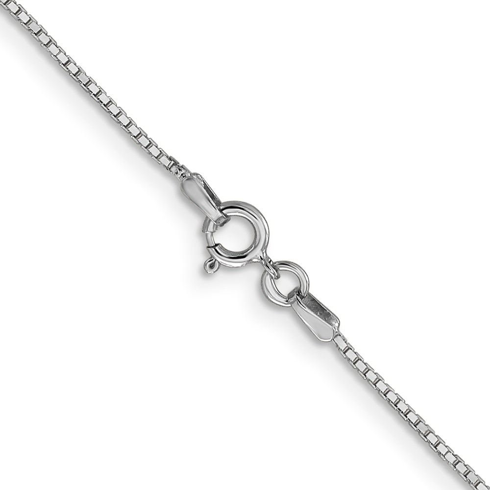 14K White Gold .9mm Box Chain Necklace with Spring Ring Clasp