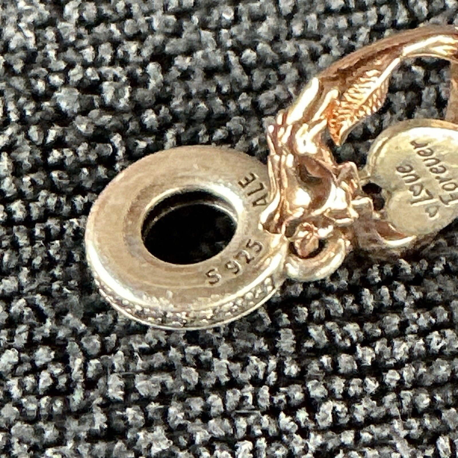 PANDORA 925 Sterling Silver Rose Heart Dangle Charm