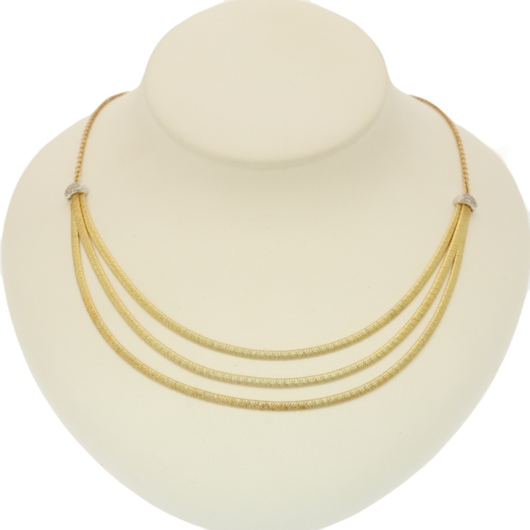 MARCO BICEGO Yellow Gold 18K & Diamond Necklace Total Length 17.3 in With Case