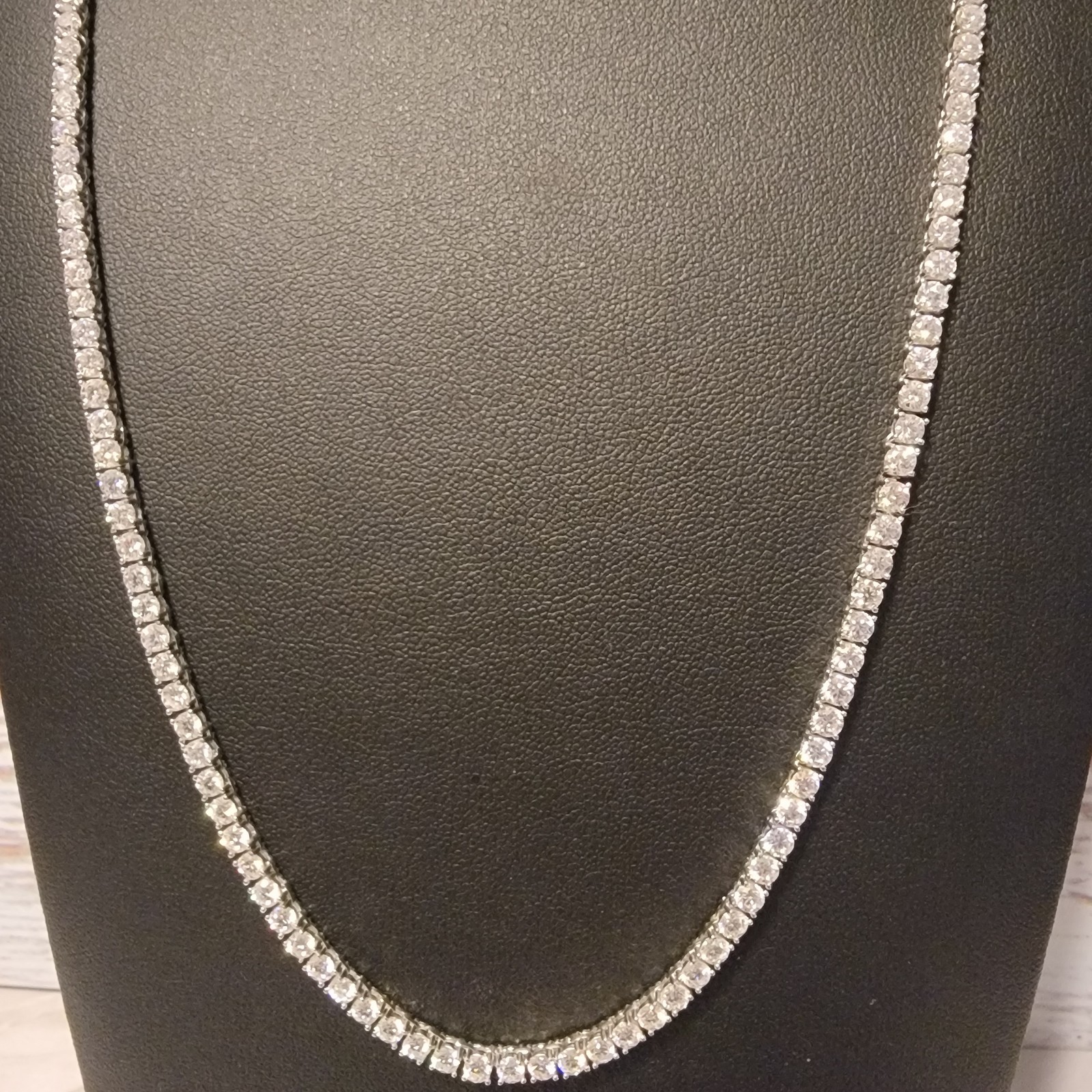 moissanite tennis chain 22-inch 3mm sterling silver 925