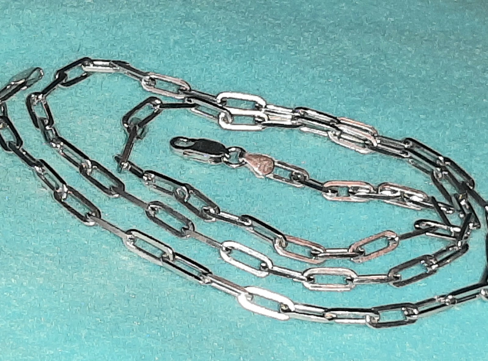 Long Paper Clip Necklace Chain 24 Inch 925 Sterling Silver Solid Necklace 17 Gr