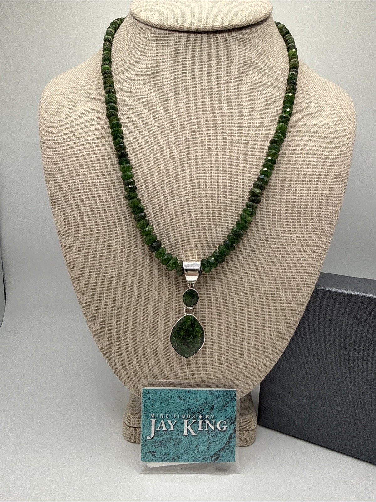 Jay King Natural Russian Chrome Diopside Sterling Silver Necklace & Pendant NWT