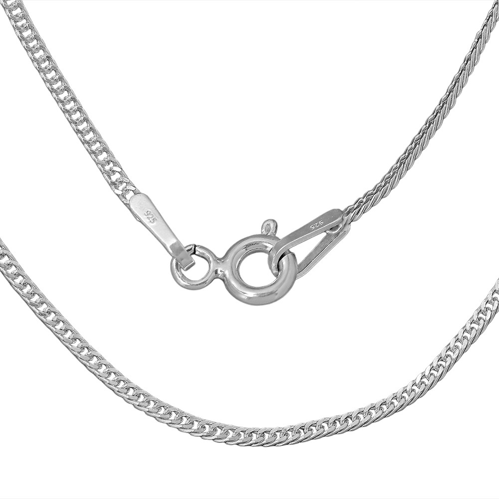 18″ 925 Sterling Silver Franco Chain Durable, Polished Everyday Necklace DGC1038