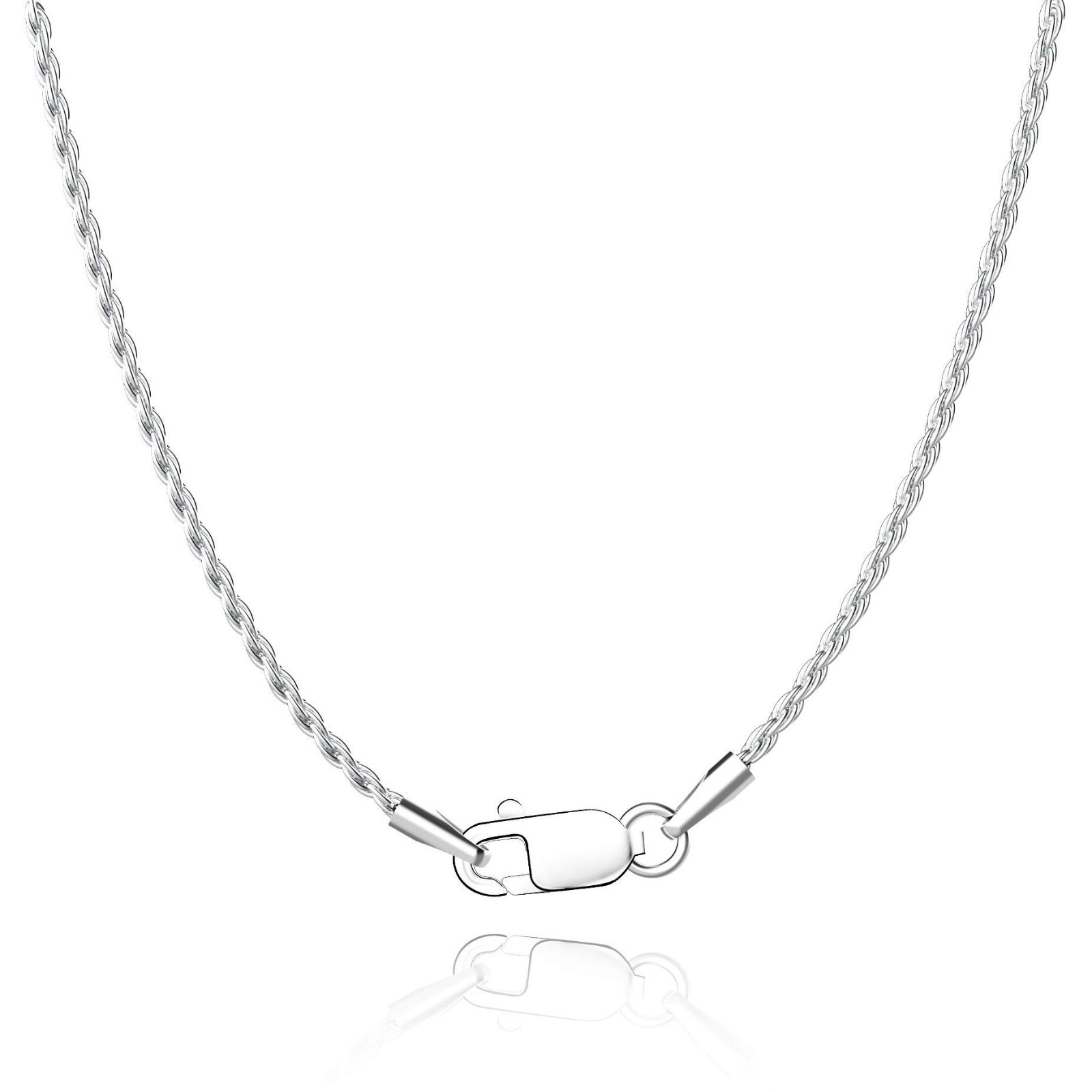 18K Gold Plated 925 Sterling Silver Rope Chain Necklace for Women & Men, 16-26 I