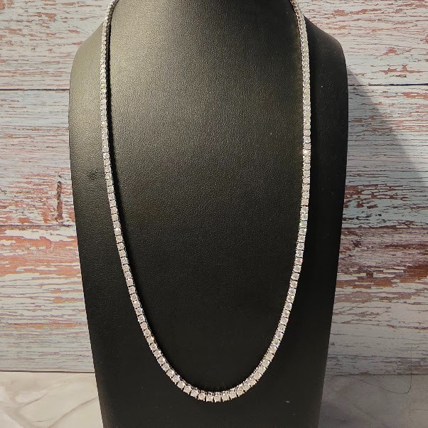 Moissanite tennis chain 24-inch 3mm sterling silver 925 16.52ctw