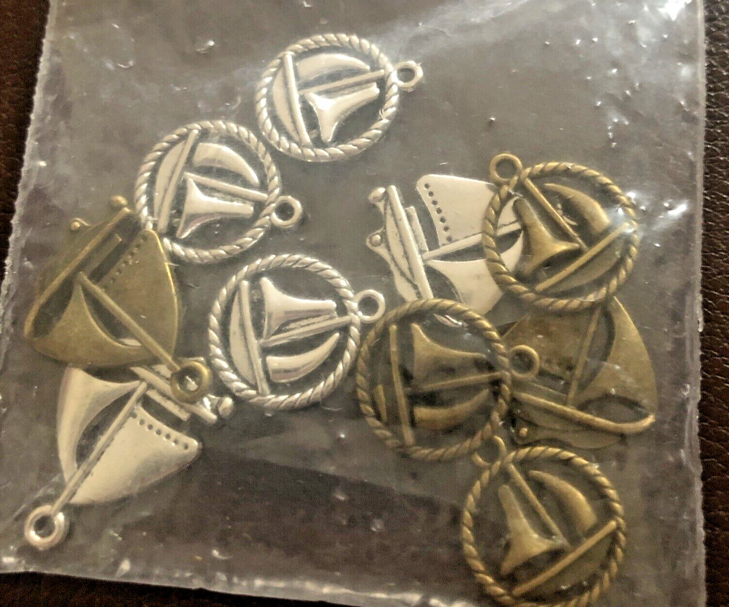 Sailboat Pendants/Charms Metal 1.2″ New 10 pieces Silver & Bronze