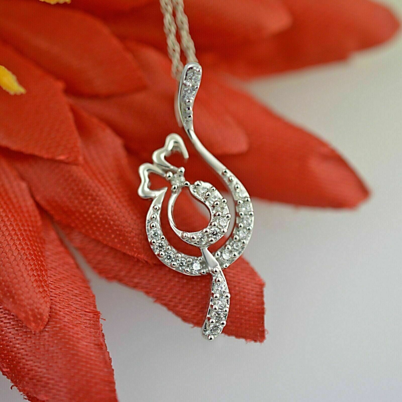 1.60Ct Round Cut Lab-Created Diamond Beautiful Pendant 14K White Gold Plated