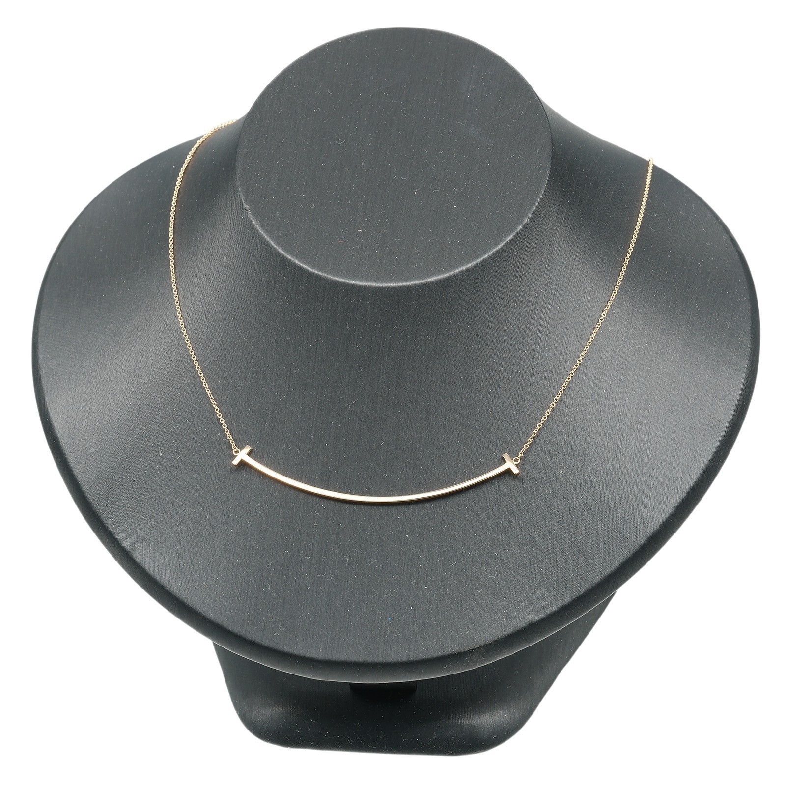 Tiffany & Co. T Smile Large Necklace K18 Rose Gold 17.3in Pink Gold
