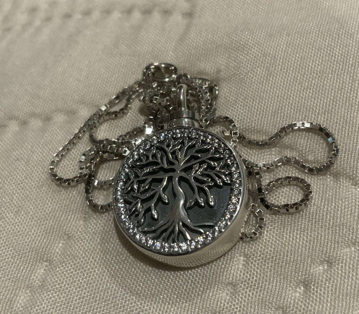 Tree Of Life Ash/urn Cz 925 Pendant 18 Inch Very Pretty ( FOR EVER IN THE HEART)