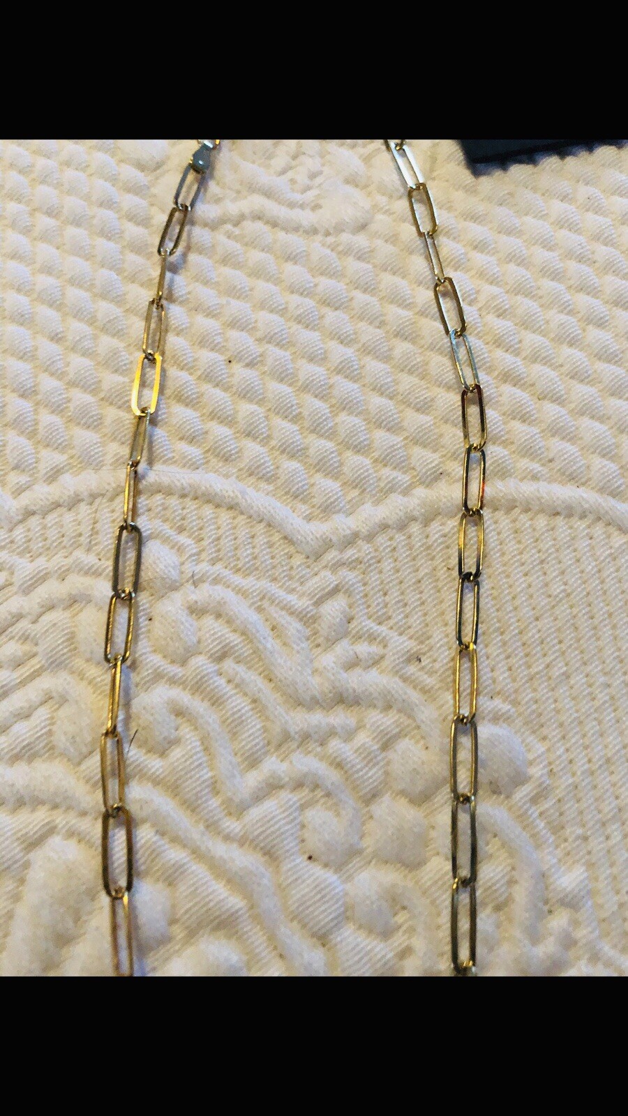 Woman’s Gold Over Sterling Silver Paper Clip Necklace Measuring 18 Inch Italy