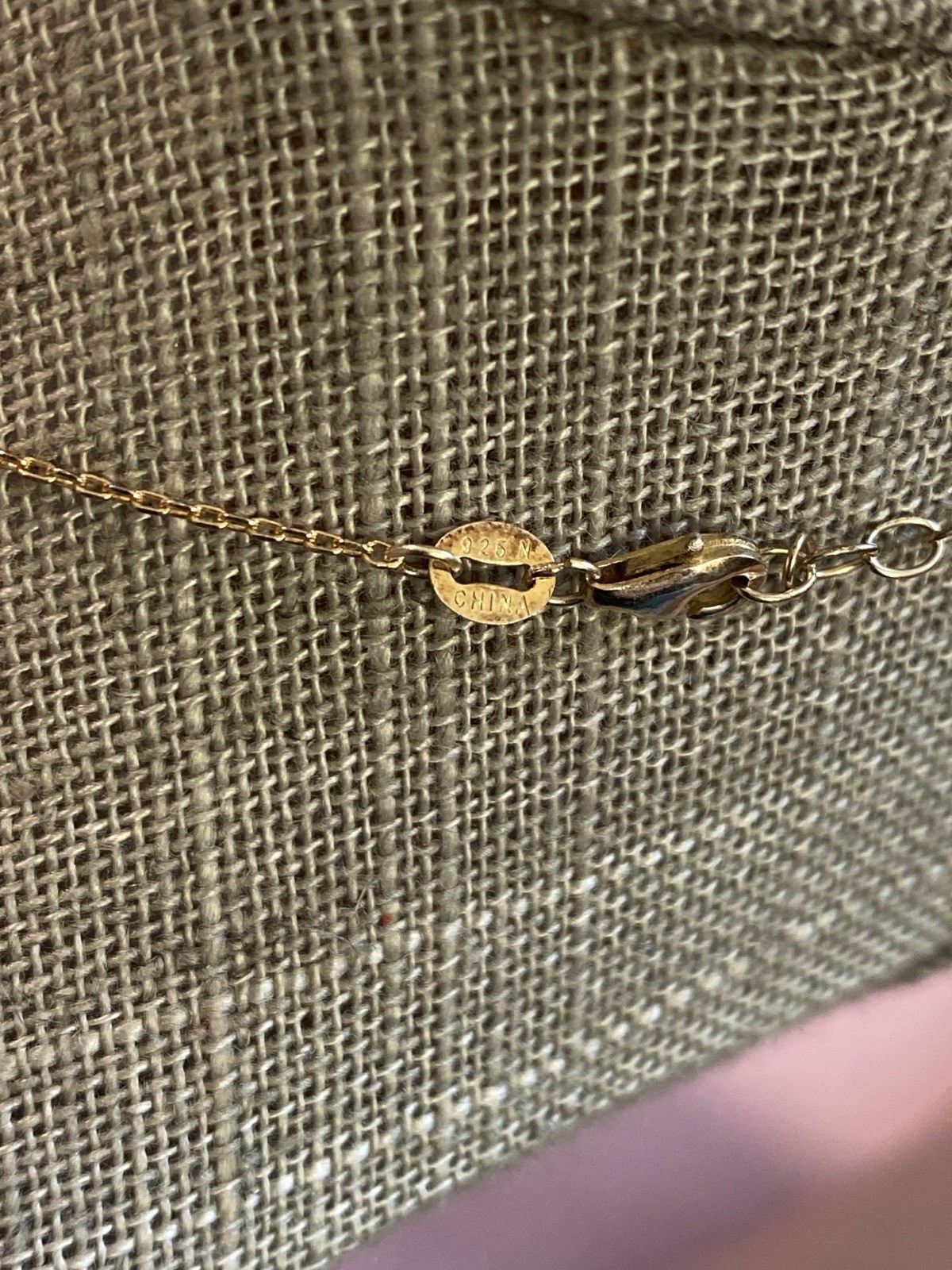 Gold Tone 925 Sterling Silver Trendy Triangle Bars With Chain 16” Necklace