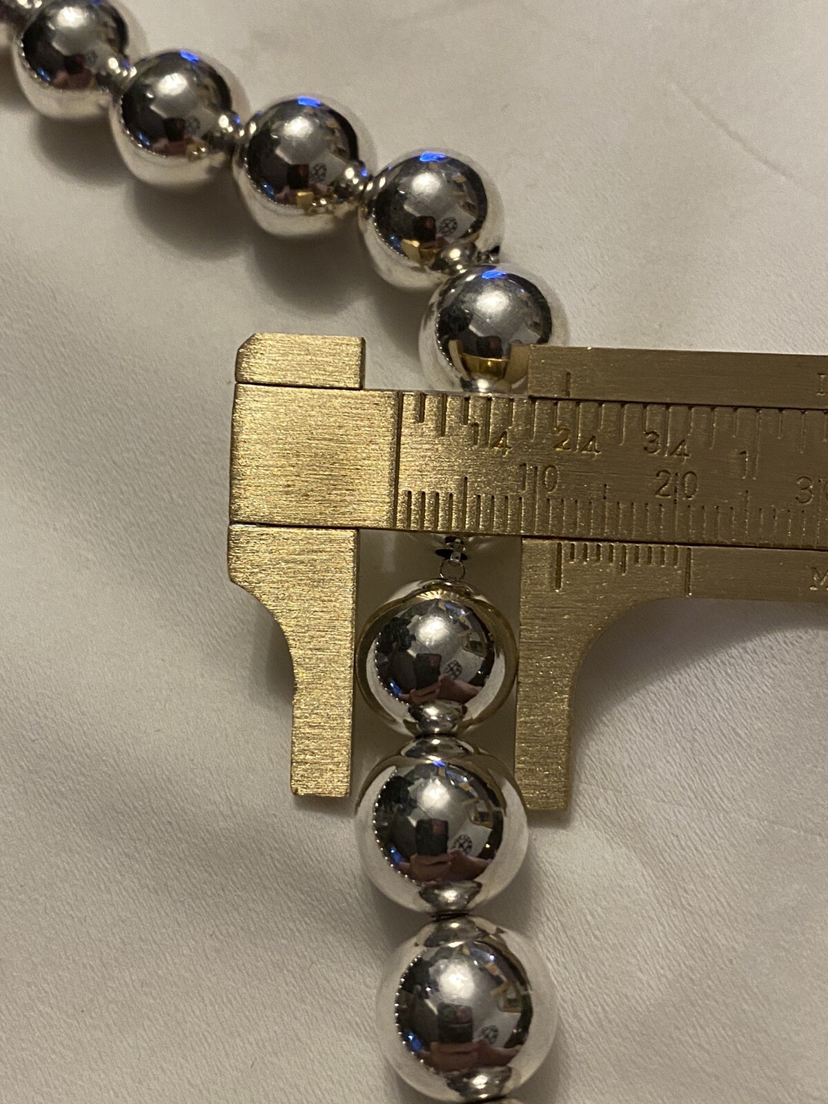 Designer Inspired Sterling Silver Bead Necklace 57.90gms (20.5in)