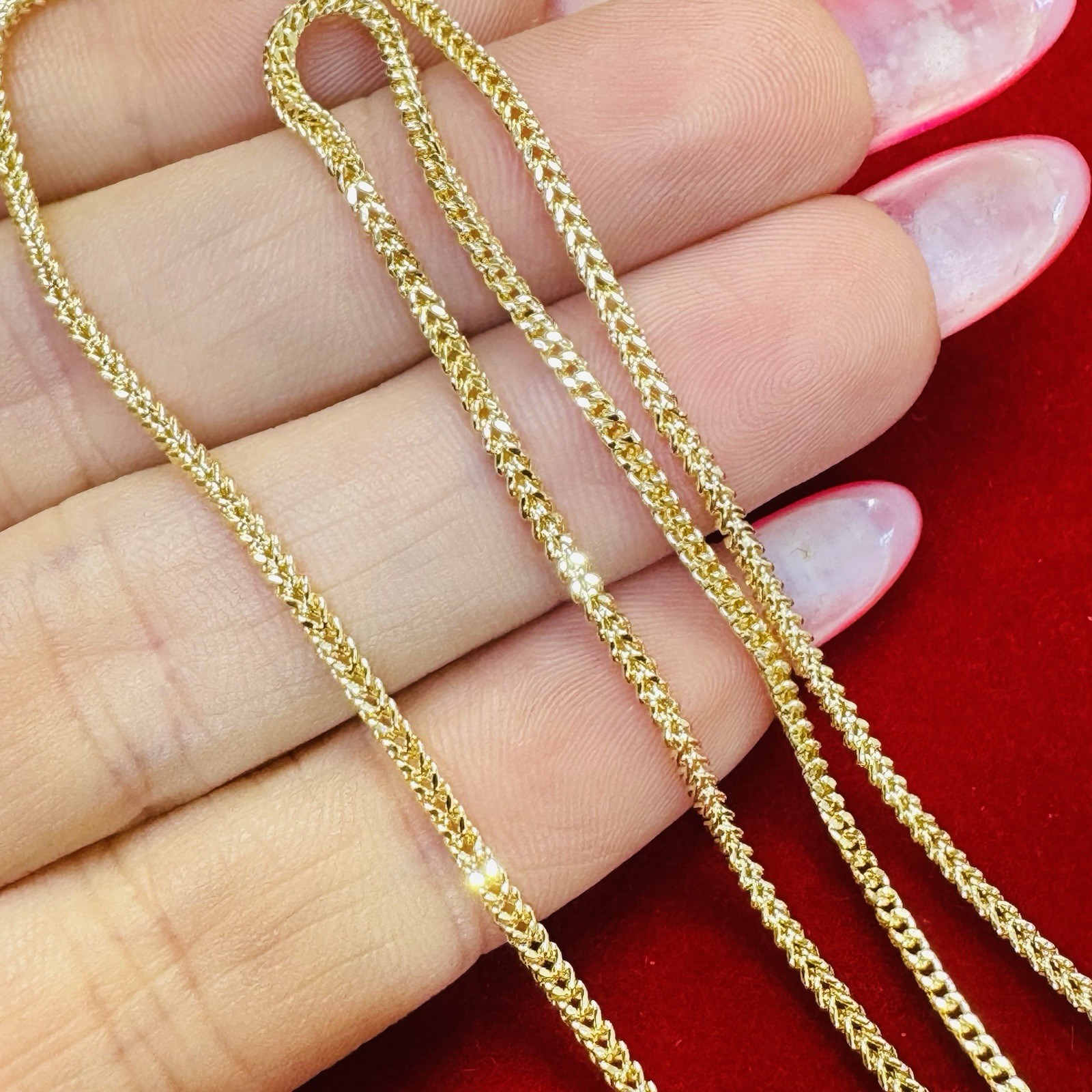 20” 1.5mm 10K Yellow Gold Franco Link Chain Necklace
