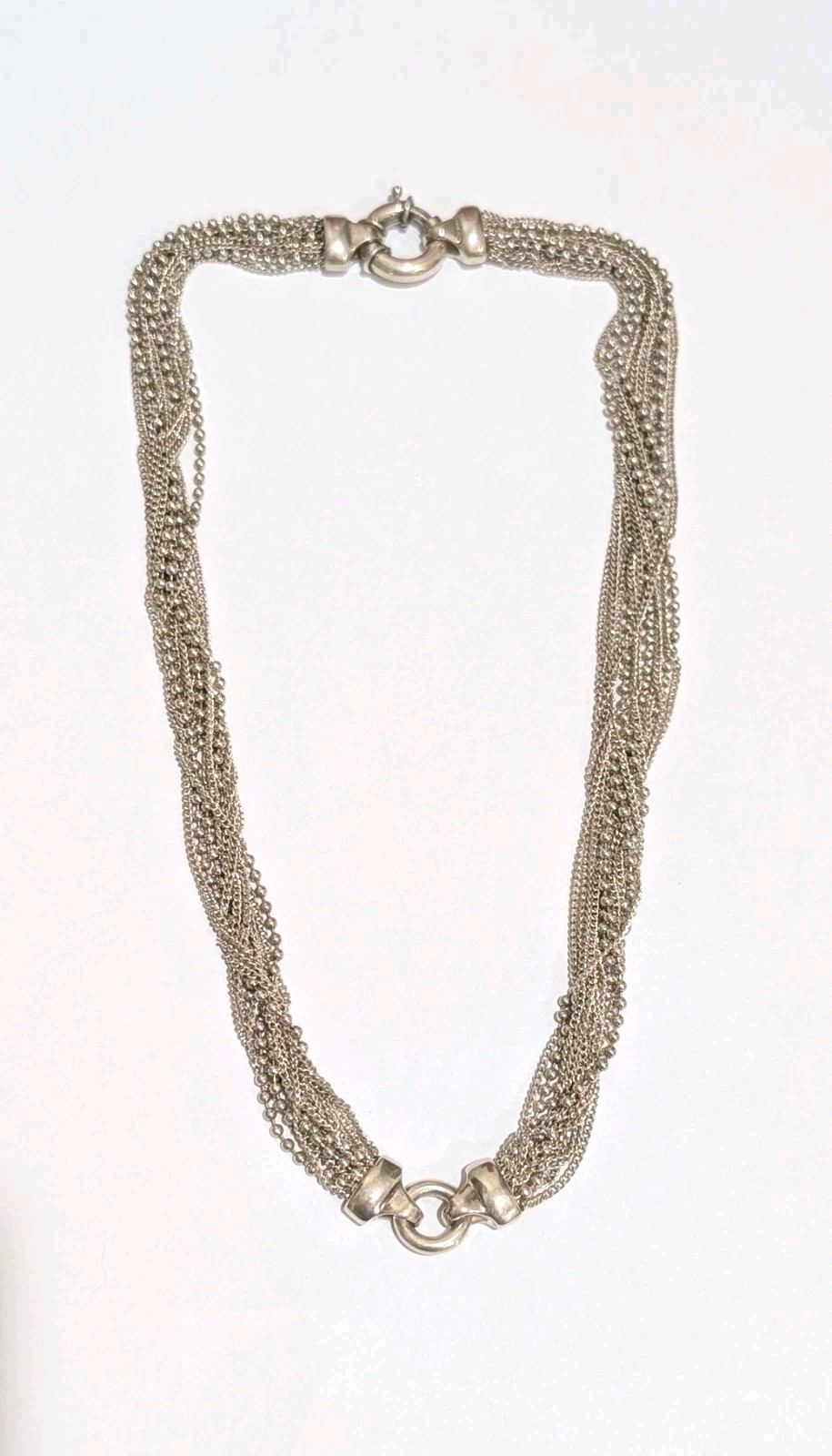 Vintage Links Of London Sterling Silver Multi Strand 18″ Necklace 42 Grams