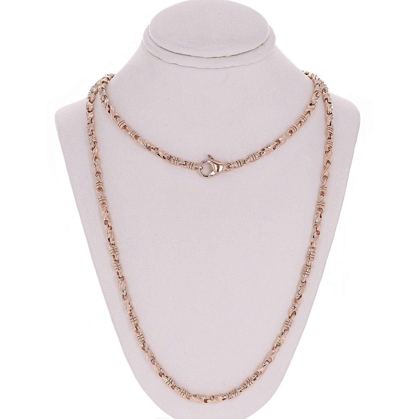 14k Rose Gold Handmade Fashion Link Necklace 20″ 3.5mm 32 grams