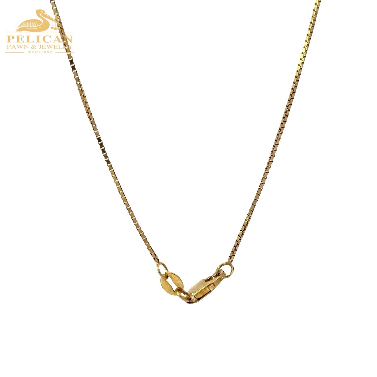 10KT Yellow Gold 20″ Box Chain Necklace Solid Link Lobster Clasp (PBR119796)