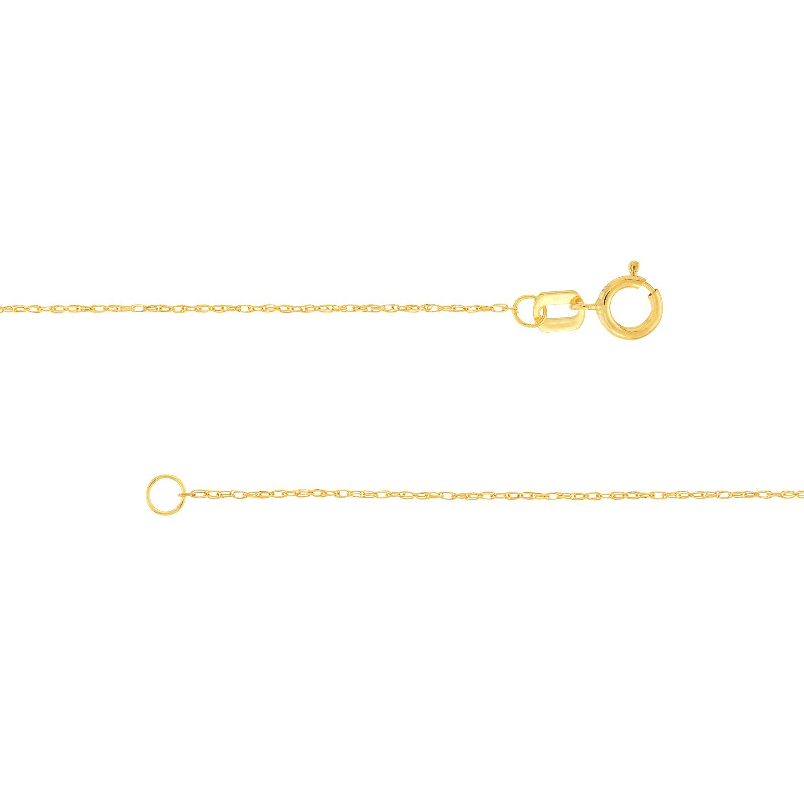 0.65MM OPEN DAINTY ROPE CHAIN NECKLACE REAL 10K YELLOW GOLD