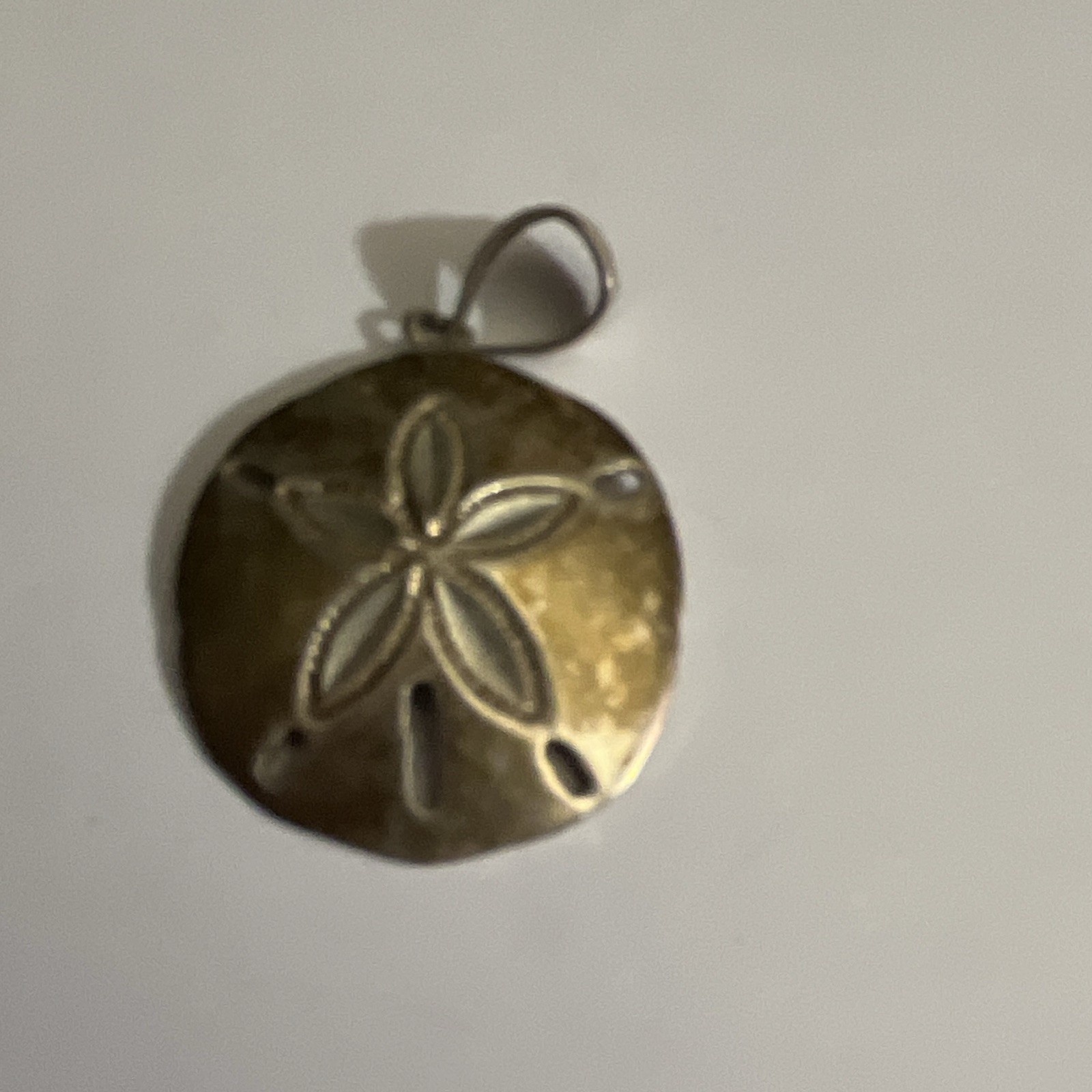 925 Sterling Silver Round Sand Dollar Charm Pendant, Beach Theme, No Stone