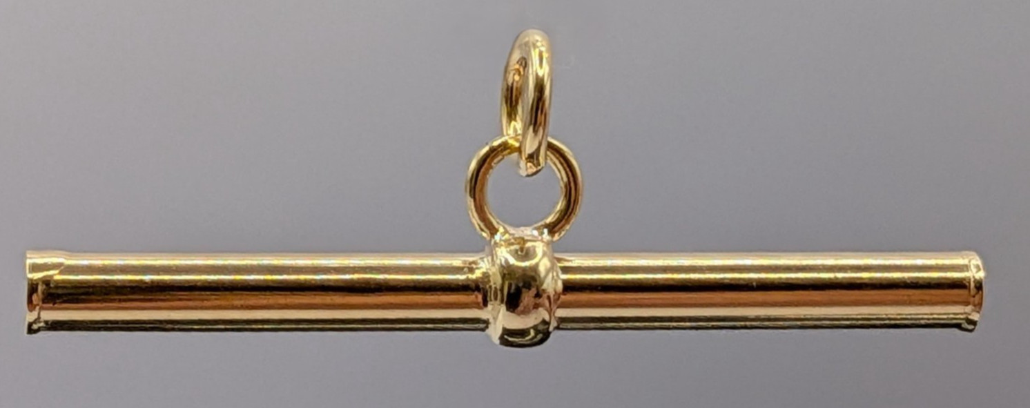 9ct Yellow Gold 30mm Round T-Bar Pendant WITHOUT CHAIN