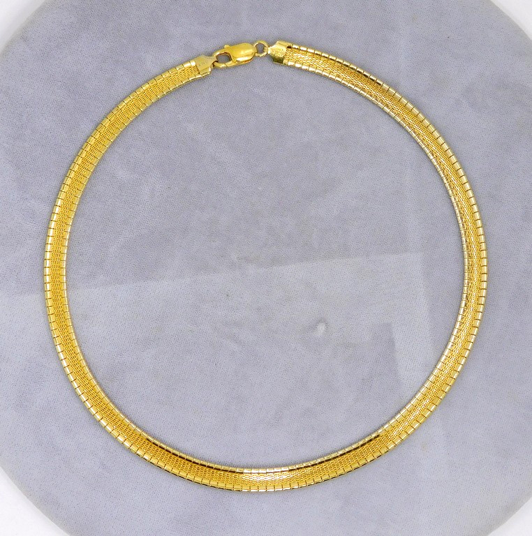 925 Sterling Silver Vermeil Diamond Cut Sparkle Necklace Milor Italy ~ 18″