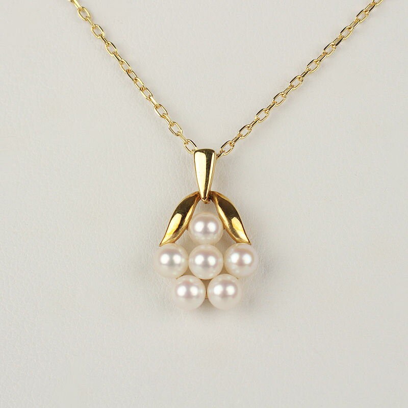 Mikimoto Pearl Pendant Necklace K18 Yellow Gold 40cm 16” Necklace