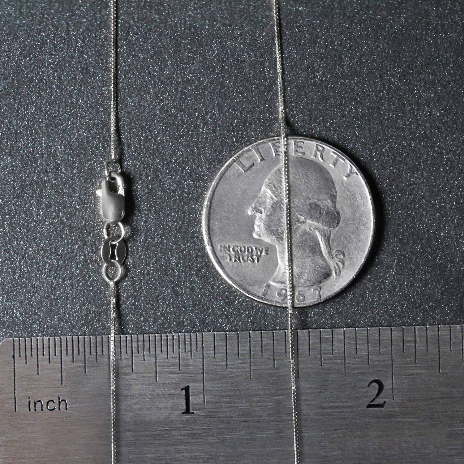 Classic Box Chain, 10K White Gold, Size 18, 0.45 mm, Delicate, Polished