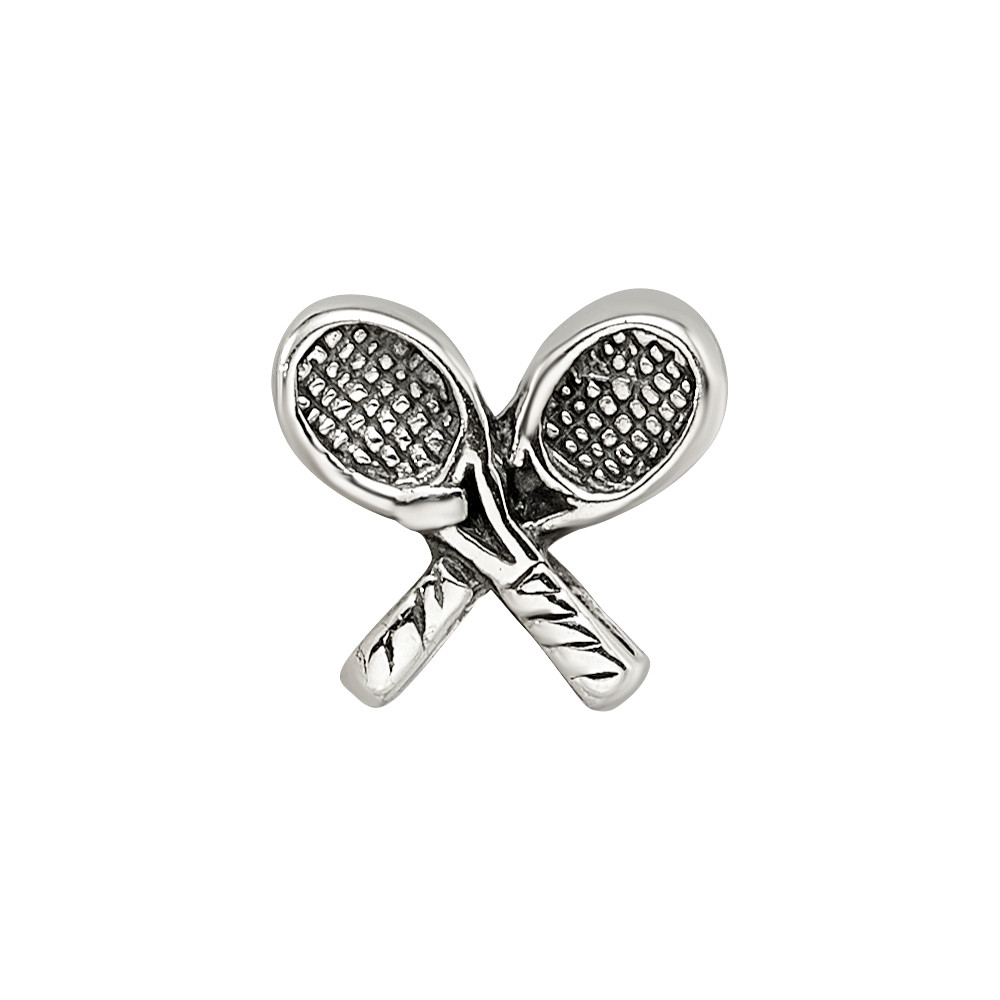 Sterling Silver Reflections Kids Tennis Racquets Bead Pendant Necklace Womens