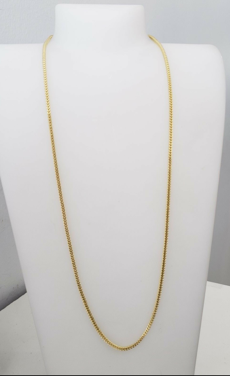 10K Yellow Gold Franco Box Chain Link 2mm Thin Necklace 20 Inches Unisex