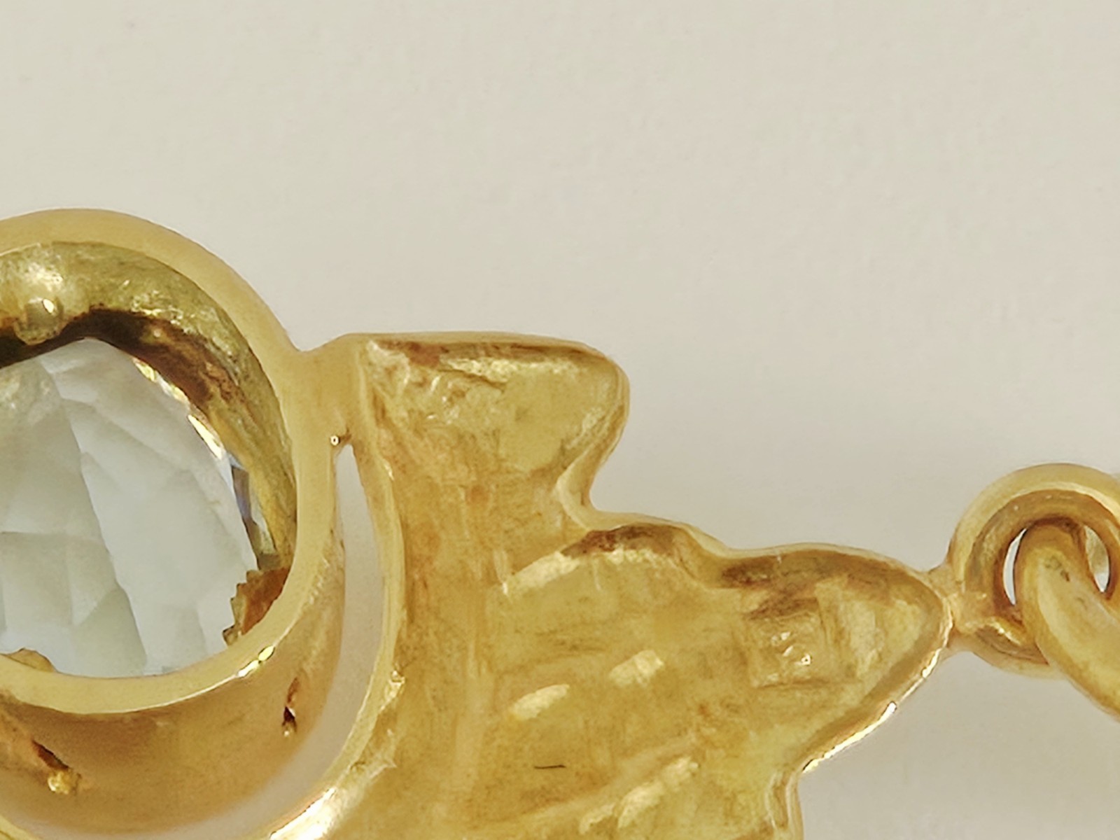 18K Yellow Gold Aquamarine Rio De Janeiro Brazil Copacabana Beach Pendant
