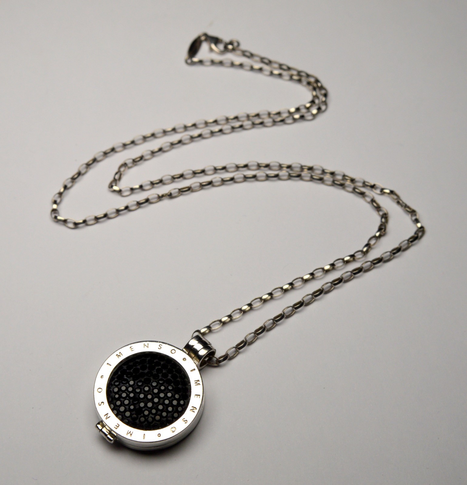 IMENSO BRANDED ITALY 925 STERLING SILVER HEAVY NECKLACE PENDANT LOCKET ON CHAIN