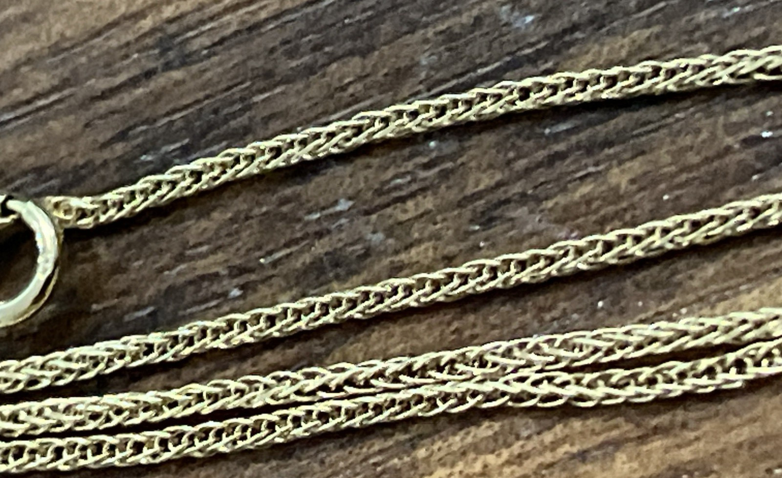 10kt Real Gold Spiga Wheat Semi-Solid/Hollow Chain 1.75grams 24″ Starz Brand NWT