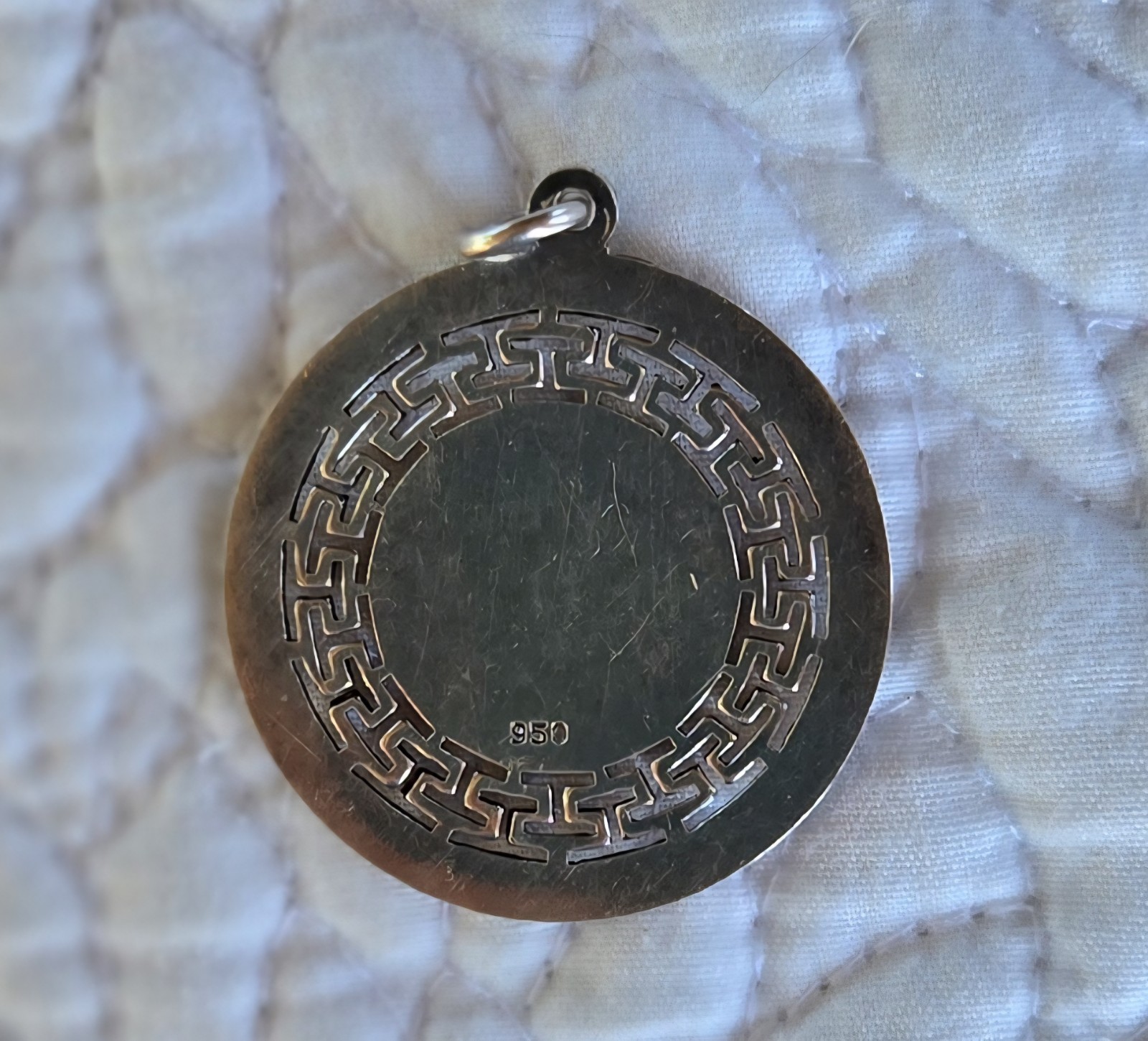 Parthenon Greece Vintage Silver 835 Coin Charm Pendant Seventies